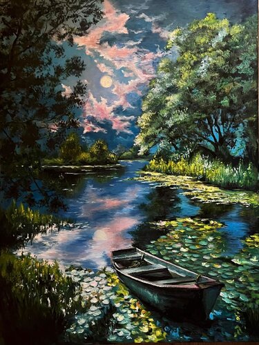 Mystery of the night de Marina Gavrilova, Pintura a la venta en Singulart