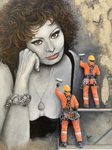 MURALES - SOPHIA LOREN 💄 by ARTEINDUSTRIALE, Painting for Sale on Singulart