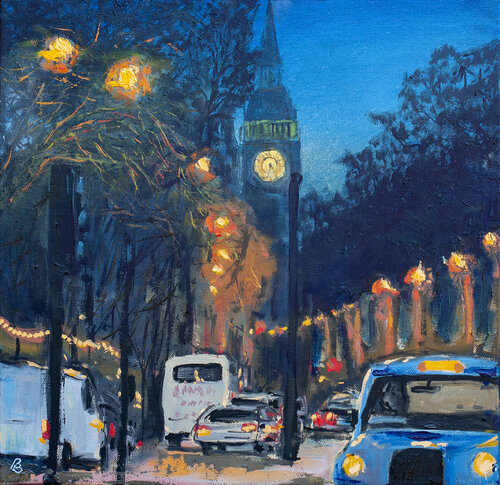 The evening in London Lies Ahead by Peter Porteous-Butler, 油畫 for Sale on Singulart