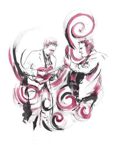 Chris and Sean from Nickel Creek by Peter Porteous-Butler, 素描 for Sale on Singulart