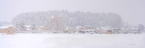Japanese Village Snow Storm – Limited Edition 1 of 15, Landscape Photography Print – Japan Series Roy Gonthier