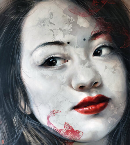 "Gesicht mit Koi" von Irina Bugoslavska, Malerei kaufen auf Singulart