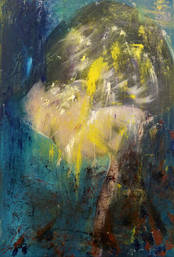 Self-portrait from my childhood de Gerda Van Damme, Pintura a la venta en Singulart