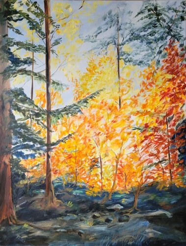 Promenade en forêt de Claudine Pochat, Pintura a la venta en Singulart