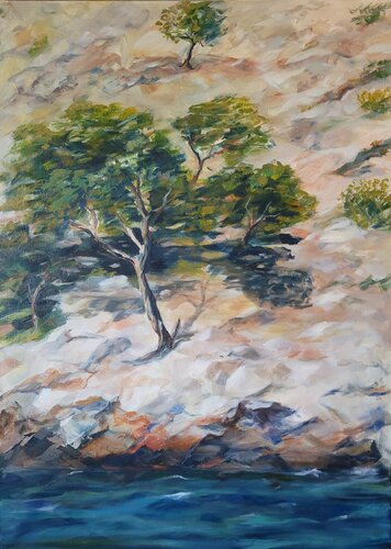 L'Arbre de la Calanque de Claudine Pochat, Pintura a la venta en Singulart