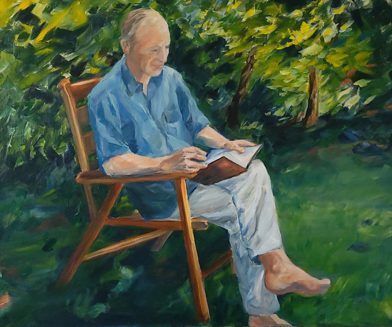 Lecture au jardin Claudine Pochat