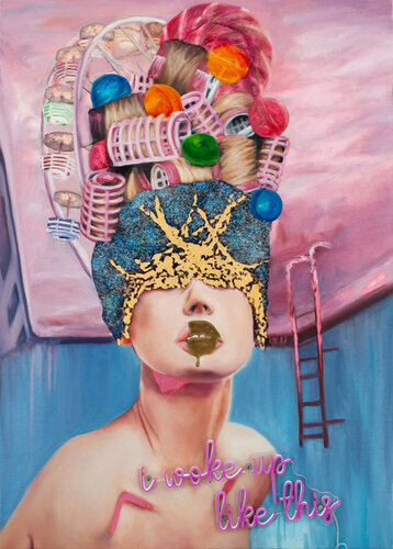 i woke up like this van Adrienne Egger, Schilderij te koop op Singulart