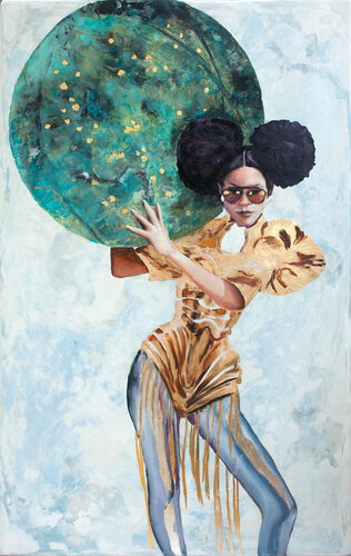 Atlas (It's Not the Size of the Load But How You Carry It) van Adrienne Egger, Schilderij te koop op Singulart