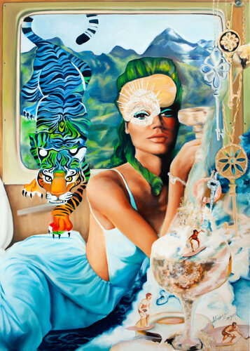 Star Bleu Express van Adrienne Egger, Schilderij te koop op Singulart