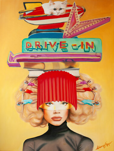 All In A Day's Work (Drive In) van Adrienne Egger, Schilderij te koop op Singulart