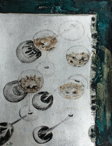Musings & Meditations 004 - Champagne & Crystal de Adrienne Egger, Dibujo a la venta en Singulart