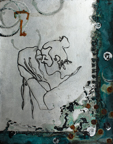 Musings & Meditations 005 - Kiss de Adrienne Egger, Dibujo a la venta en Singulart