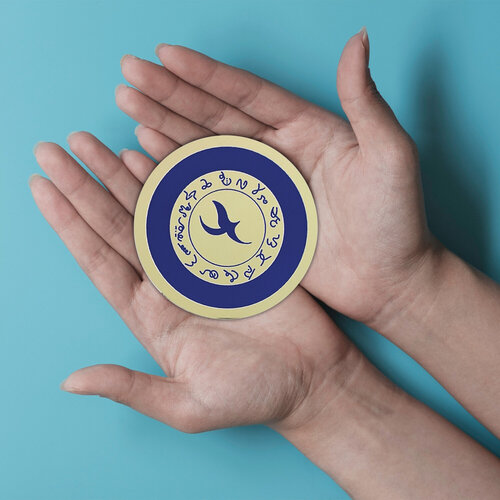 Pocket Portal |  Complete Self Realization In Blue, Core Alchemical Gold Mirror di The Prism, Altri media in vendita su Singulart