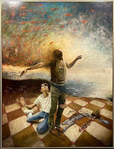 LES CABOCHONS van Arno BIGOT, Schilderij te koop op Singulart
