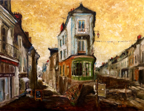 Rue Basse - Baugé en Anjou 2024 par Arno BIGOT, Peinture en vente sur Singulart