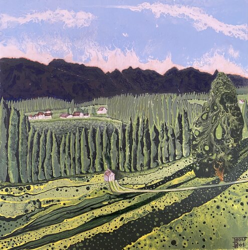 Paysage bucolique en Autriche di FRANCOIS D'ARDAILHON, Pittura in vendita su Singulart