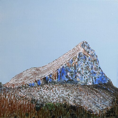 Le Pic Saint Loup sous la neige. von FRANCOIS D'ARDAILHON, Malerei kaufen auf Singulart