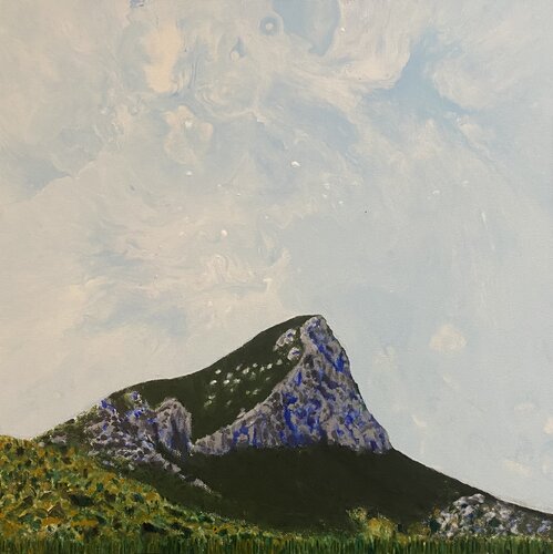 Le Pic Saint Loup au printemps. von FRANCOIS D'ARDAILHON, Malerei kaufen auf Singulart
