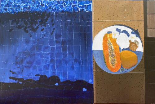 La piscine à la papaye von FRANCOIS D'ARDAILHON, Malerei kaufen auf Singulart