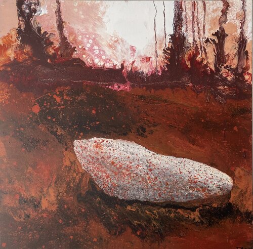 La forêt rouge au granit von FRANCOIS D'ARDAILHON, Malerei kaufen auf Singulart