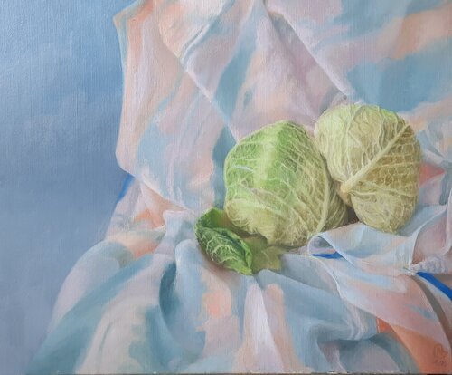 Foulard et choux par Nathalie Gautier, Peinture en vente sur Singulart