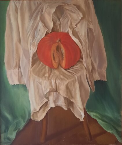 Citrouille ouverte par Nathalie Gautier, Peinture en vente sur Singulart