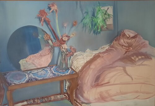 Intérieur à l'édredon de Nathalie Gautier, Pintura a la venta en Singulart
