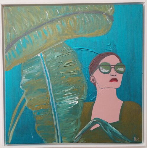 Dreaming under palm trees di Ursula Haider-Seggl, Pittura in vendita su Singulart