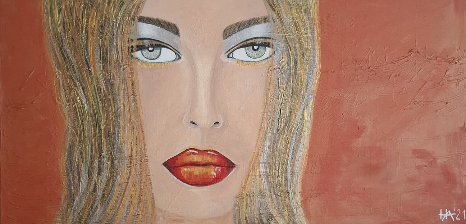 Hide Your Boyfriend Ursula Haider-Seggl Original painting for sale