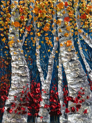 Enchanted Aspen Grove van Lena Owens, Schilderij te koop op Singulart