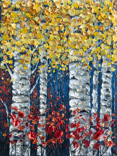 Mountain Light - Dimensional Palette Knife Painting Colorado Inspired van Lena Owens, Schilderij te koop op Singulart