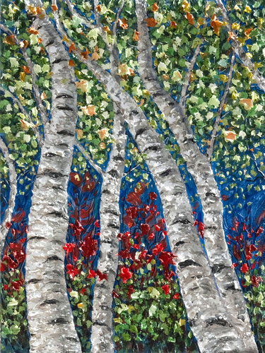 Birchlight Reverie van Lena Owens, Schilderij te koop op Singulart
