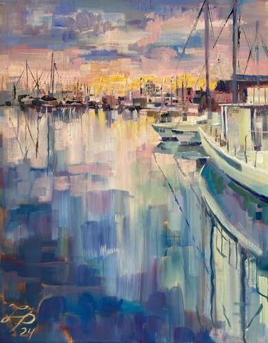 Quiet evening in the Old Port by Yulia Prykina, Painting for Sale on Singulart