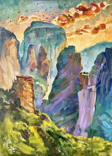 Rocks and gold von Yulia Prykina, Malerei kaufen auf Singulart