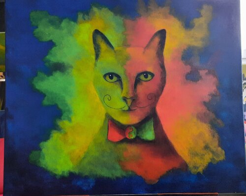 Le chat de Dali by Sandra MESSAOUDI, 絵画 for Sale on Singulart