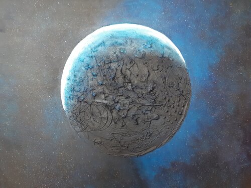 La planète bleue by Sandra MESSAOUDI, Painting for Sale on Singulart