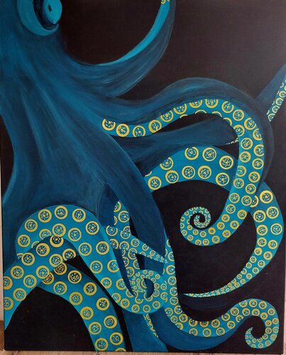Octoblue by Sandra MESSAOUDI, Painting for Sale on Singulart