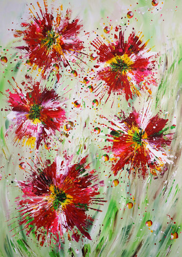 Floral Explosion di Dominique Lenoir, Pittura in vendita su Singulart