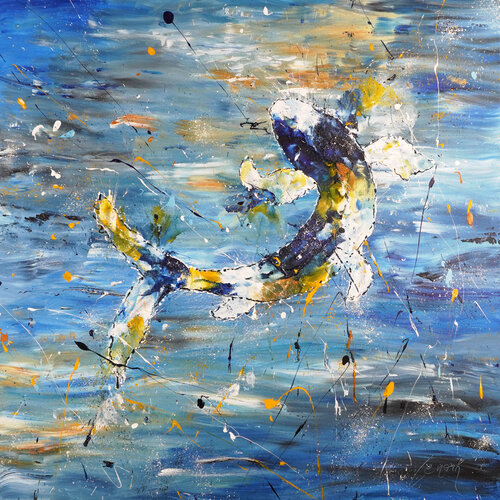 Blue Energy 1 van Dominique Lenoir, Schilderij te koop op Singulart