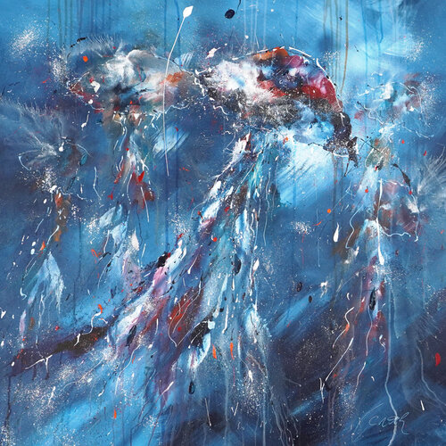 Jellyfish Abstraction 1 von Dominique Lenoir, Malerei kaufen auf Singulart