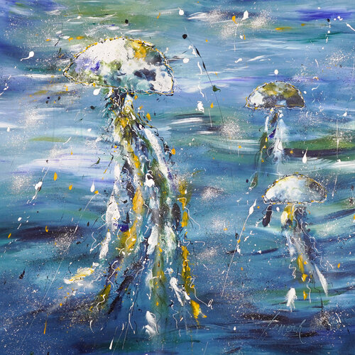 Jellyfish Abstraction 2 von Dominique Lenoir, Malerei kaufen auf Singulart