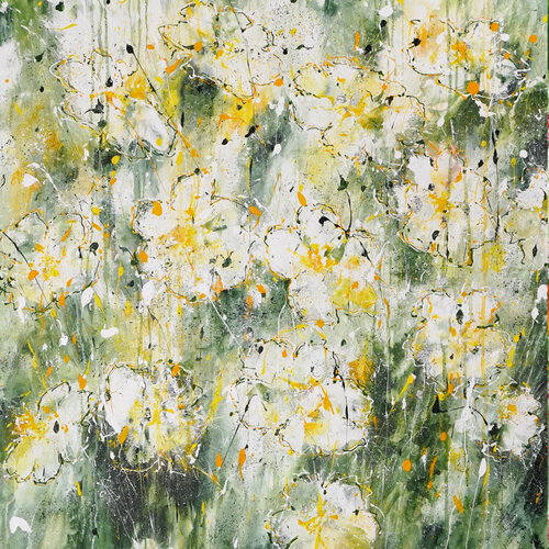 Garden of White Anemones di Dominique Lenoir, Pittura in vendita su Singulart