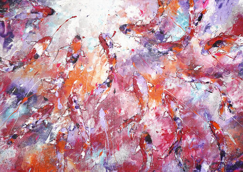 Abstract Fishes Odyssey 2 by Dominique Lenoir, 絵画 for Sale on Singulart