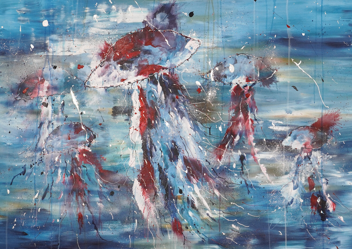 Jellyfish Abstraction 3 by Dominique Lenoir (2026) : Painting Acrylic ...