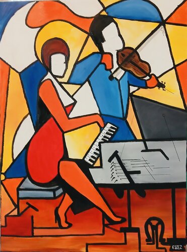 Duettistes von Serge DUMEZ, Malerei kaufen auf Singulart