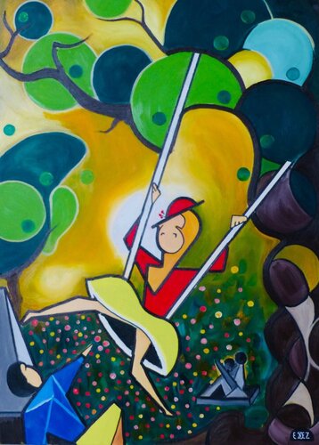 L'escarpolette di Serge DUMEZ, Pittura in vendita su Singulart