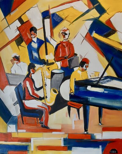 Jazzband by Serge DUMEZ, Painting for Sale on Singulart