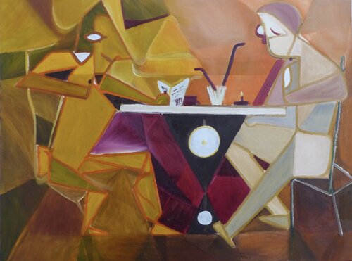 La pause cigarette by Serge DUMEZ, 회화 for Sale on Singulart
