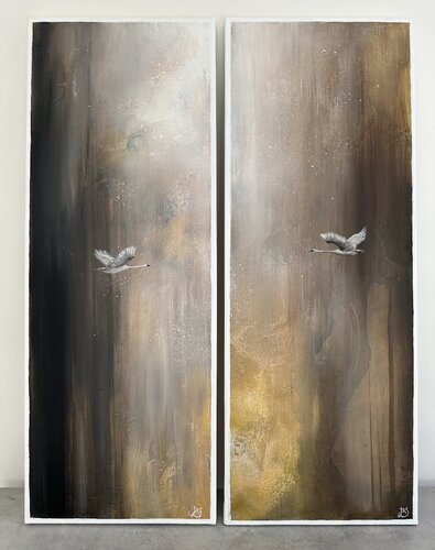 When the world just lets us be (diptych) di Jenna Silander, Pittura in vendita su Singulart