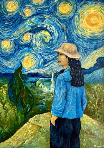 Van Gogh Style Landscape by Tatiana Takush, Painting for Sale on Singulart